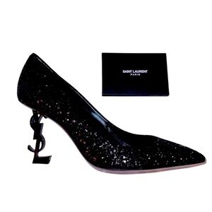 Saint Laurent YSL glitter heels ✨